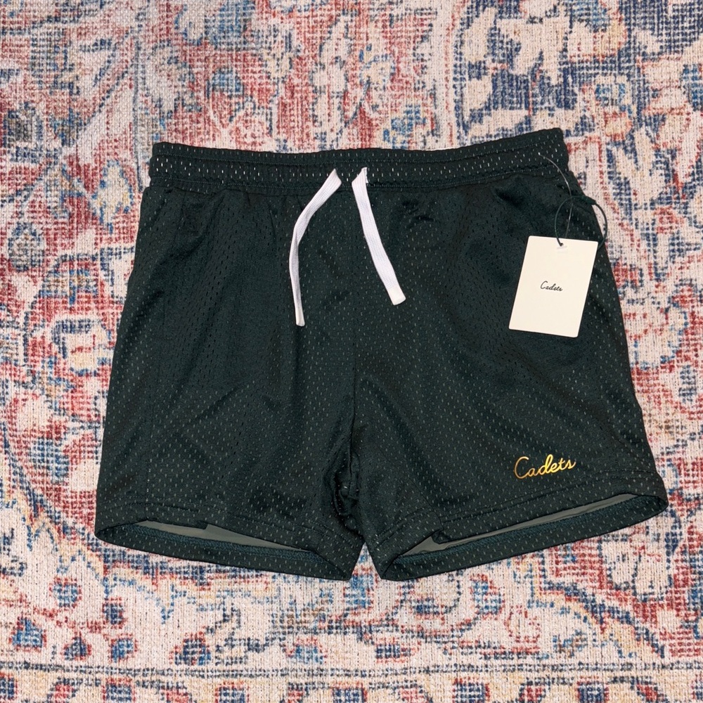 Cadets Check Out Mesh Shorts in Green SZ 8/10 (28-31” Waist) NWT